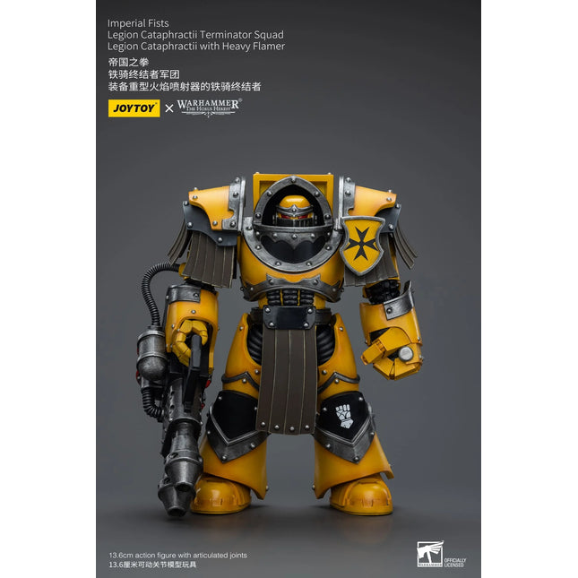 Warhammer 40K 1/18 Scale Imperial Fists Legion Cataphractii Terminator Squad Legion Cataphractii with Heavy Flamer