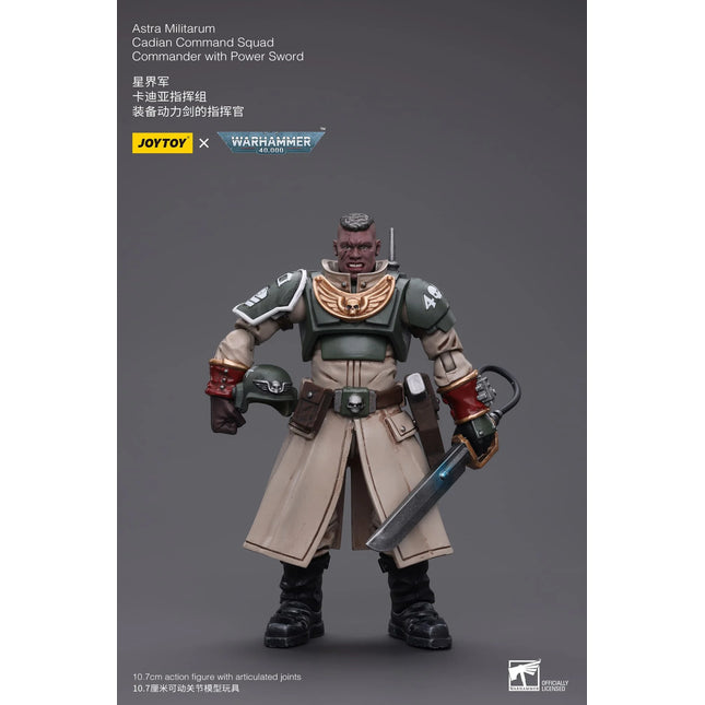 Warhammer 40K 1/18 Scale Astra Militarum Cadian Command Squad Commander with Power Sword