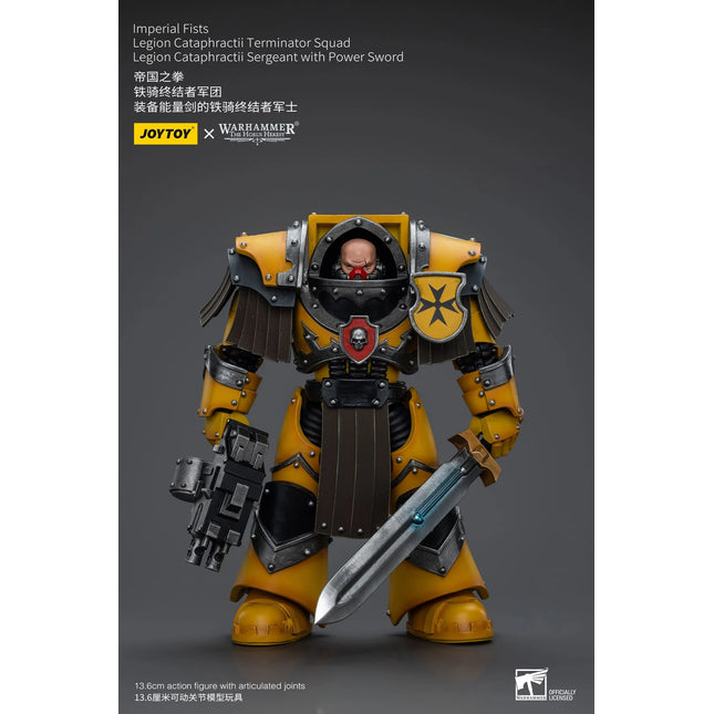 Warhammer 40K 1/18 Scale Imperial Fists Legion Cataphractii Terminator Squad Legion Cataphractii Sergeant with Power Sword