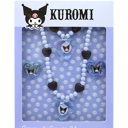 Kuromi jewelry set: 1 pearl bracelet, 1 pearl necklace and 2 rings (Release Date 09/25)