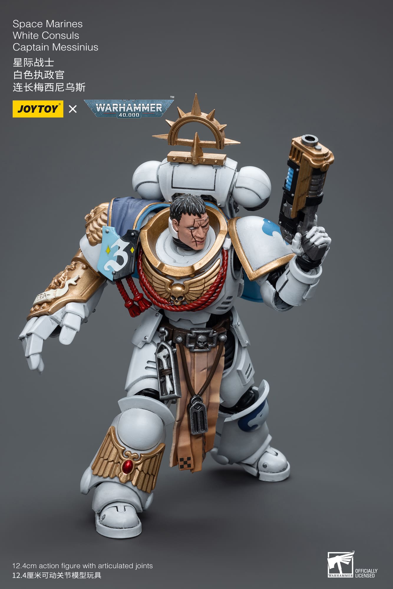 Warhammer 40K 1/18 Scale Space Marines White Consuls Captain Messinius ...