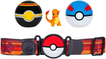 Pokemon: Clip `N` Go Poke Ball Belt Set (Charmander #1 Luxury Ball, Great Ball, and Charmander Themed Belt) W17