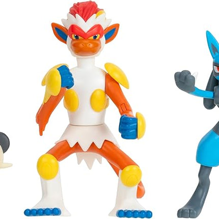 Pokemon: 3 Fighting-Type Figure Pack Asst - 4.5" Infernape, 3" Lucario, 2" Pancham