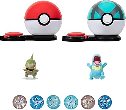 Pokemon: Game (Pokemon Surprise Attack Game) Larvitar & Scorbunny with Poke Ball & Ultra Ball - Rock, Ground, Fire, Fighting Disks - W4