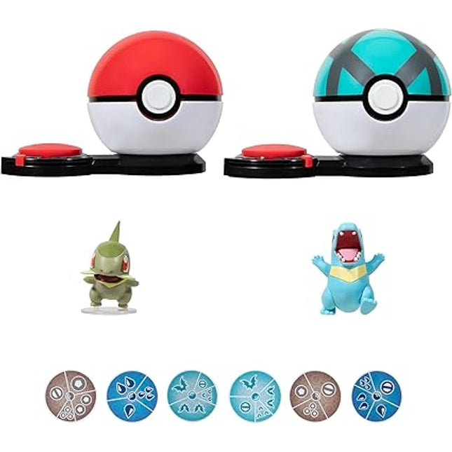 Pokemon: Game (Pokemon Surprise Attack Game) Larvitar & Scorbunny with Poke Ball & Ultra Ball - Rock, Ground, Fire, Fighting Disks - W4
