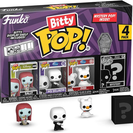 Funko Bitty POP! 4 Pack: Disney - The Nightmare Before Christmas - TNBC - Sally, Bitty POP! Jack Skellington, Bitty POP! Zero, Mystery Mini Figure