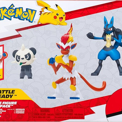 Pokemon: 3 Fighting-Type Figure Pack Asst - 4.5" Infernape, 3" Lucario, 2" Pancham