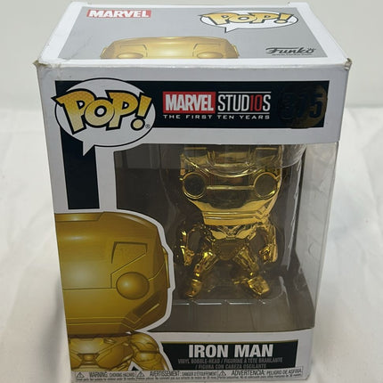 Funko 33434 POP Bobble: Marvel: Marvel Studios 10: Iron Man (Chrome) (Damaged Box)