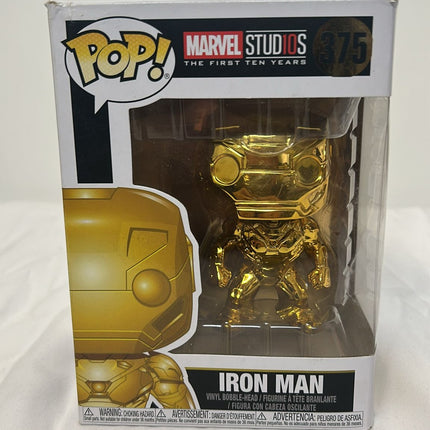 Funko 33434 POP Bobble: Marvel: Marvel Studios 10: Iron Man (Chrome) (Damaged Box)