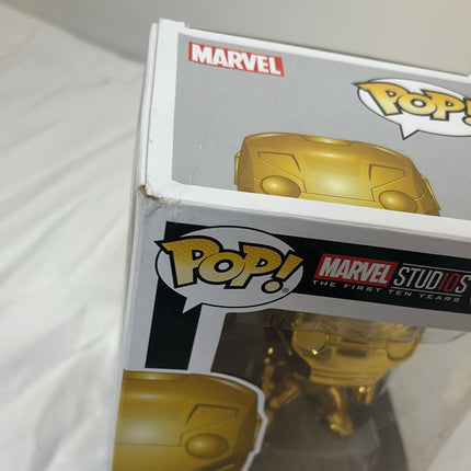 Funko 33434 POP Bobble: Marvel: Marvel Studios 10: Iron Man (Chrome) (Damaged Box)