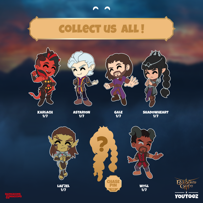 Youtooz: Baldur's Gate 3: 3 Pin Blind Box Set (Release date: 06/27)
