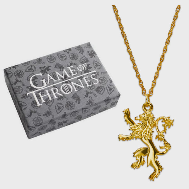 The Noble Collection - Game of Thrones: Lannister Pendant Gold Plated Sterling Silver