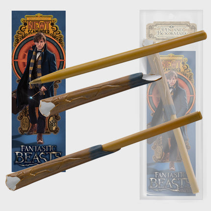 The Noble Collection - Fantastic Beasts: Newt Scamander Wand Pen & Bookmark