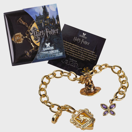 The Noble Collection - Harry Potter: Lumos Hufflepuff Charm Bracelet
