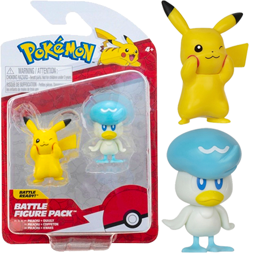 Pokemon: Battle Figure Generation IX 2 Pack (Quaxly & Pikachu #8 ...