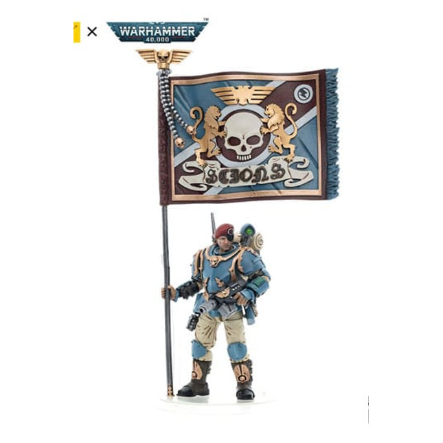 Warhammer 40k Action Figure 1/18 Astra Militarum Tempestus Scions Command Squad 55th Kappic Eagles Banner Bearer