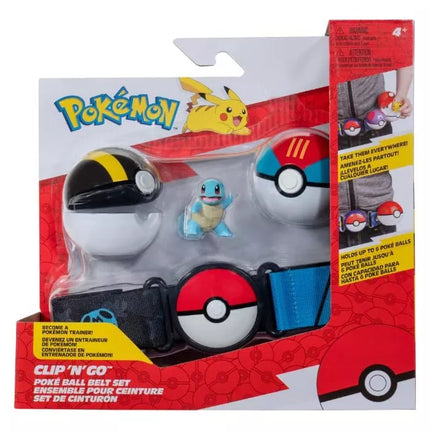 Pokemon: Clip `N` Go Poke Ball Belt Set (Squirtle #1 with Ultra Ball, Lure Ball, and Squirtle Themed Belt) W17