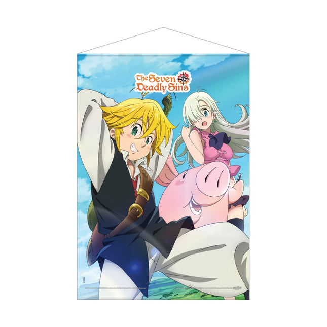 THE SEVEN DEADLY SINS: MELIODAS, ELIZABETH & HAWK WALL SCROLL