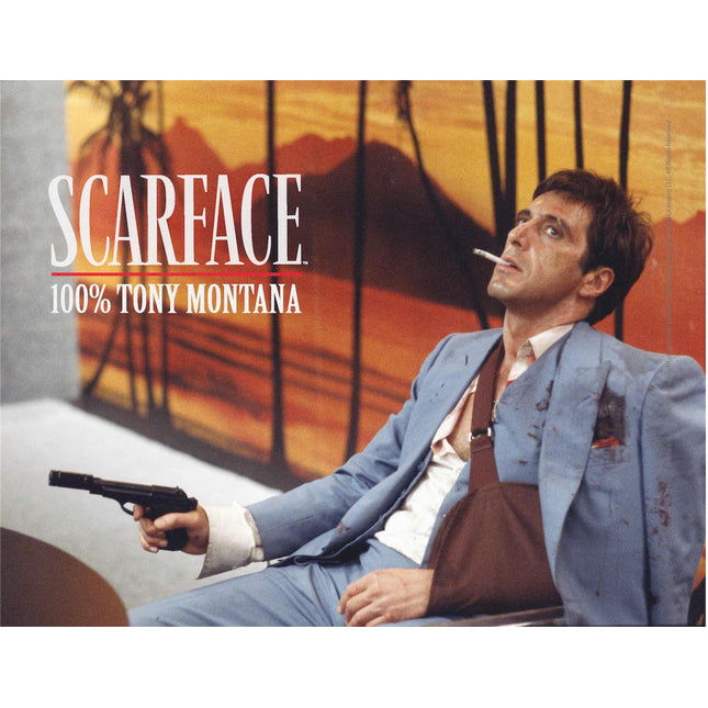 100% TONY MONTANA GLASS POSTER SCARFACE 40x30 CM