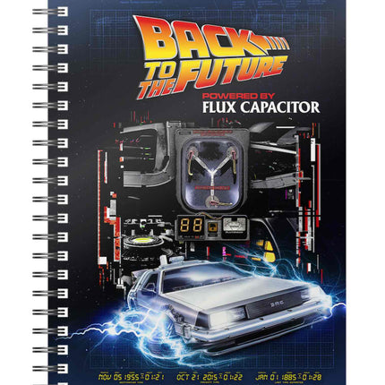 POWERED BY FLUX CAPACITOR NOTEBOOK BACK TO THE FUTURE