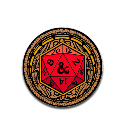 PDD003 Dungeons & Dragons - Ornate D20 AR pin