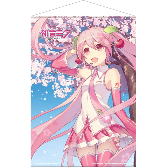 Vocaloid Sakura Miku Cherry Blossom Wall Scroll / Tapestry